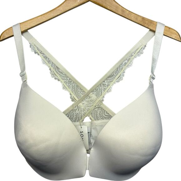 Soma Bra Size 38DDD Enbliss Luxe Front Closure Lace Criss Cross Back Underwired - Picture 1 of 5